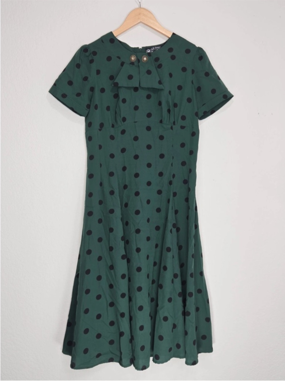 Hell Bunny Vixen 40s Madden Polka Dot Retro Tea Dress Pinup Size M Womens